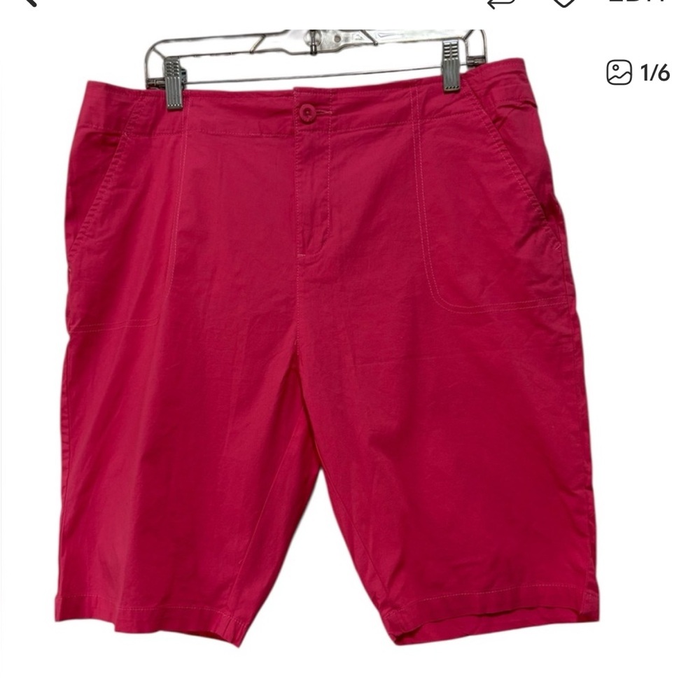 Caribbean Joe Pink Bermuda Shorts Size 16 High waisted Casual Summer - Picture 2 of 7